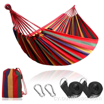 Cadeirydd Hammock Cynfas Cotwm Cludadwy Hammock Swing Awyr Agored